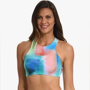 NWT Citrus Halter Bikini Swimsuit Top Tie-dye Multi Reversible to Peach Size XL
